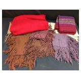 Group of scarves and blankets