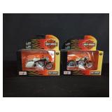 Pair of Harley Davidson die-cast replica toy