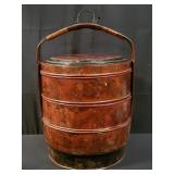 Vintage Chinese hand-painted wedding basket