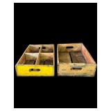 Pair of vintage wood soda bottle crates