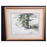 Signed watercolor painting