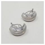 18k white gold omega clip earrings