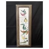 Framed hand painted ceramic tiles by Harris G.