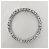 14k white gold and diamond circle pendant