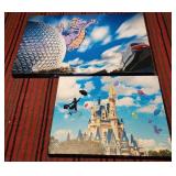 Hand signed/painted Disney artist print on canvas