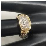 14k yellow and white gold diamond ring