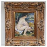 Nude oil painting on canvas in gilt frame