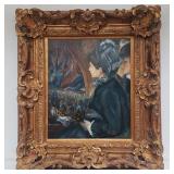 Signed oil painting on canvas in ornate frame