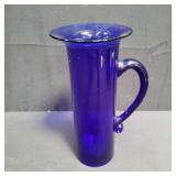Cobalt blue glass pitcher