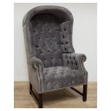 Modern tufted high-back canopy armchair