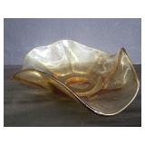 Mid century modern amber glass center bowl