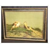 Antique Franz von Lenbach "Shepherd Boy" print