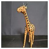 Vintage hand-painted, leather-wrapped giraffe