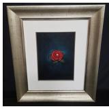 Framed rose pastel painting