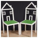 Pair of Kate Loye steel tubing side chairs