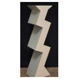 Lightning shaped wood painted pedestal