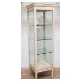 Modern blonde wood 4-tier curio cabinet