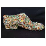 Multicolor murrine millefiori beaded shoe