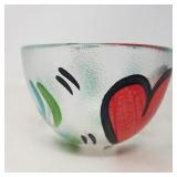 Kosta Boda hand painted glass bowl