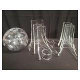 Group of acrylic picture frame holders, etc.