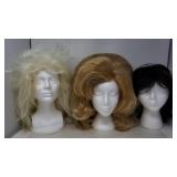 Group of three wigs