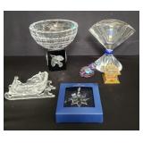 Collection of Swarovski crystal ornaments and