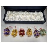 6 Faberge egg Christmas ornaments