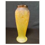 Signed hand blown glass vase