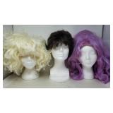 Group of three wigs
