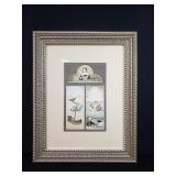 Mixed media painting under glass