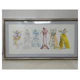 Signed watercolor fashion illustration