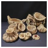 Collection of pine needle basketry