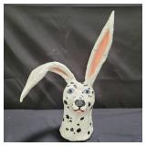 Papier mache dog sculpture