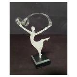 Hand blown glass dancer figurine initialed TS 2000