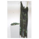 Green gold costume dress and Medusa hat