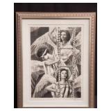 Pencil signed pencil drawing