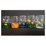 Signed art glass tumblers