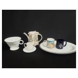 Group with Swid Powell coffee dripper, signed