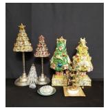 Group of Christmas tree decorations: silver