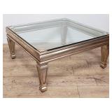 Modern coffee table with glass top