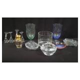 Collection of glass and crystal pieces bowl,