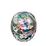 Signed hand-blown glass paperweight