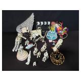 Box of metal  and composite Dalmatian figures