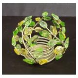 Yasmin Hurel for Swarovski crystal emerald leaf