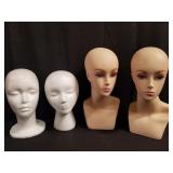 Group of mannequin heads