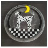 Peggy Karr style art glass Dalmatian checkered