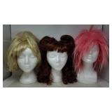 Group of three wigs