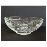 Tiffany & Co. oval leaf cut crystal center bowl