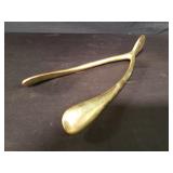 Brass wishbone sculpture