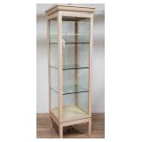 Modern blonde 4-tier curio cabinet